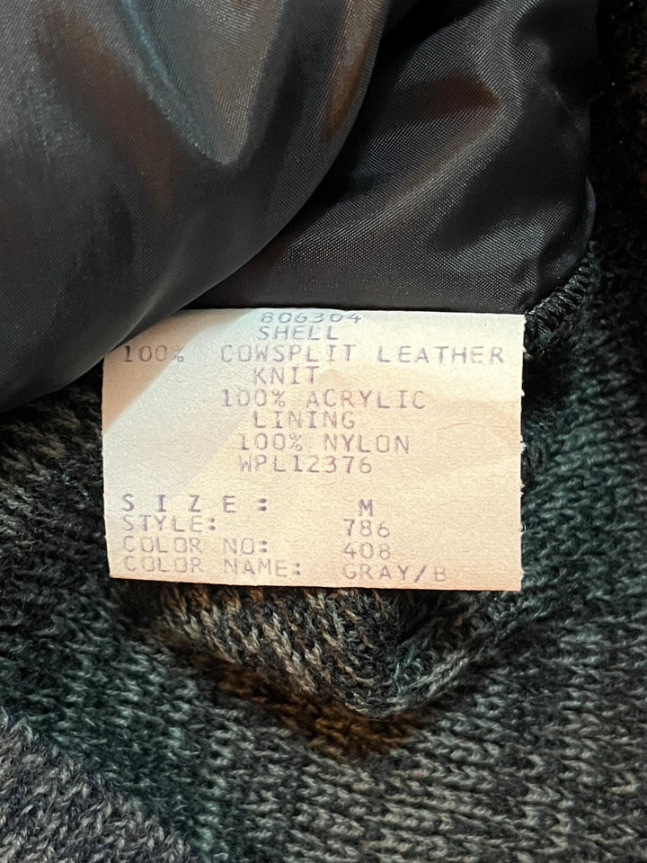 1980s "PIONEER WEAR" suede leather x knit panel jacket