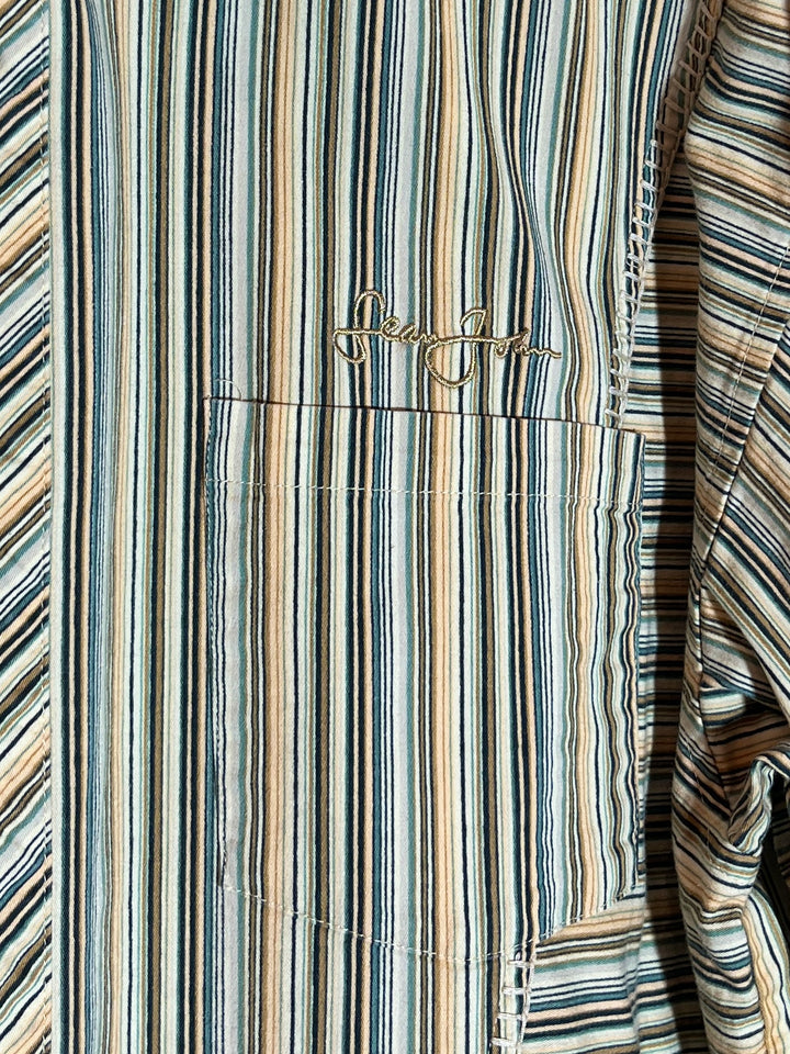 "Sean John" multi color stripe shirt