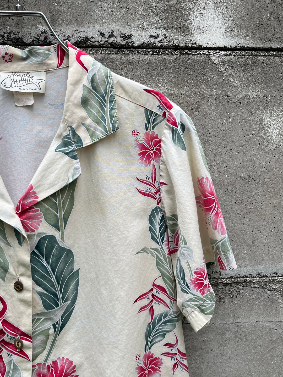 1980-90s Hawaii made botanical print s/s shirt