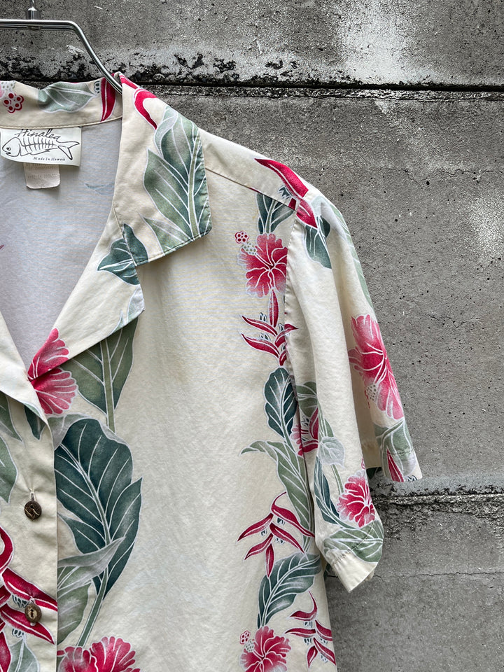 1980-90s Hawaii made botanical print s/s shirt