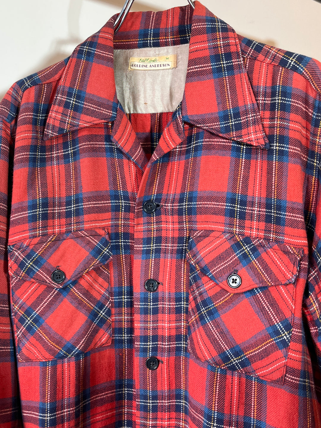 1940s "LaPLaya Marlbolo" tartan flannel shirt