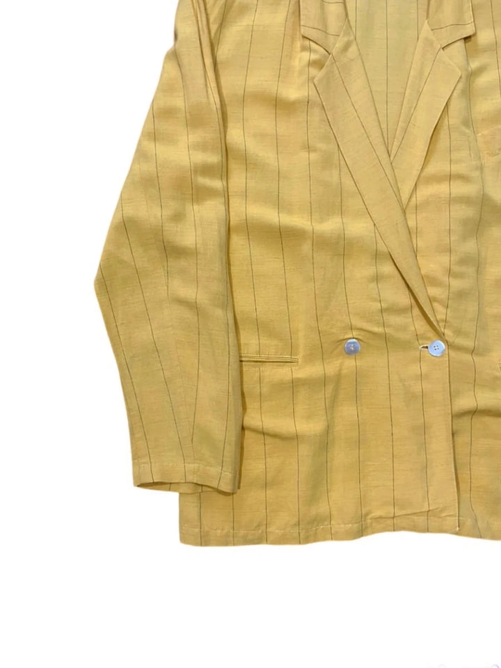 double breasted 1 button linen tailored jacket