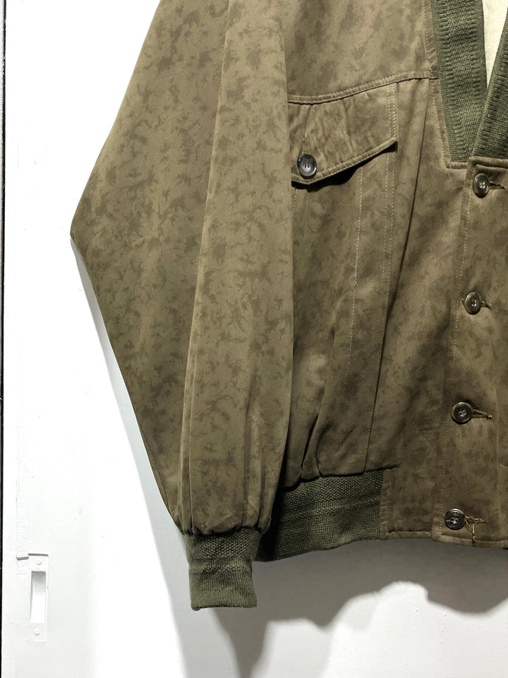 1980-90s olive cloud pattern design blouson