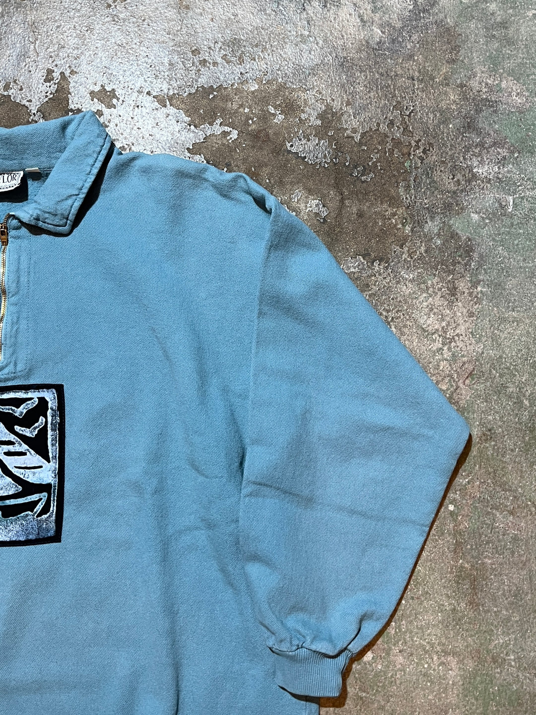 1990s USA made abstract art half zip sweatshirt