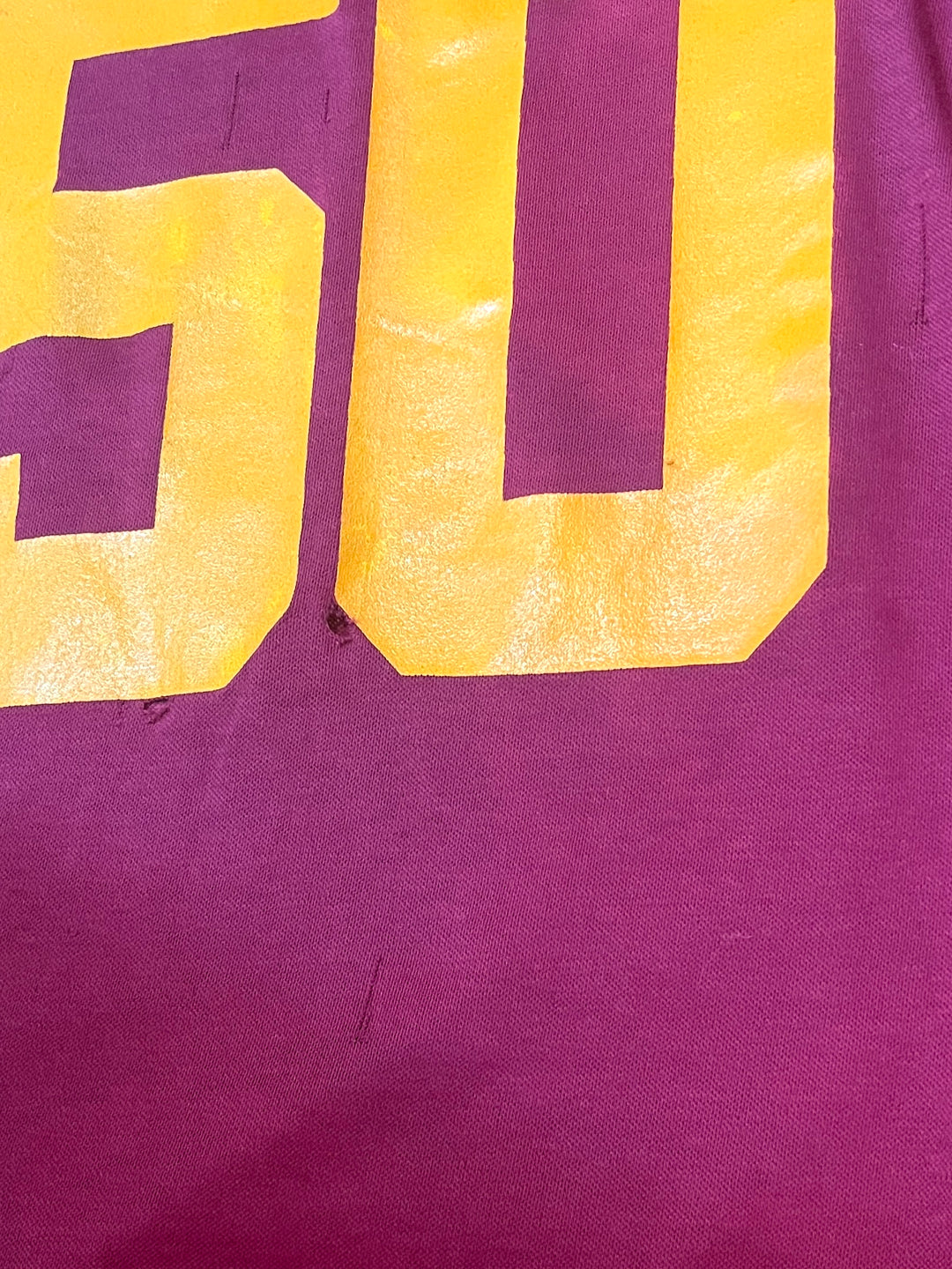 1970s burgundy numbered football T-shirt