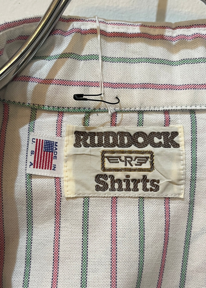 1980s USA made pale color stripe western shirt