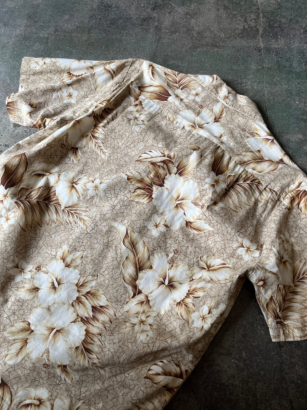 1980-90s "Naniloa" all-over pattern s/s open collar shirt