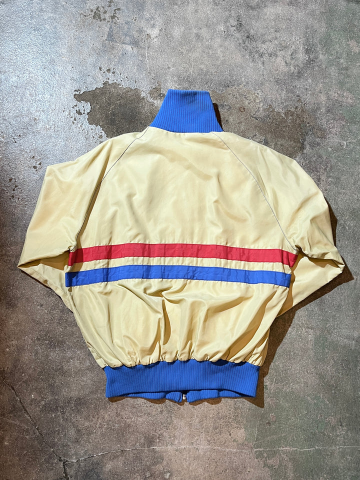1970s red × blue line high neck blouson