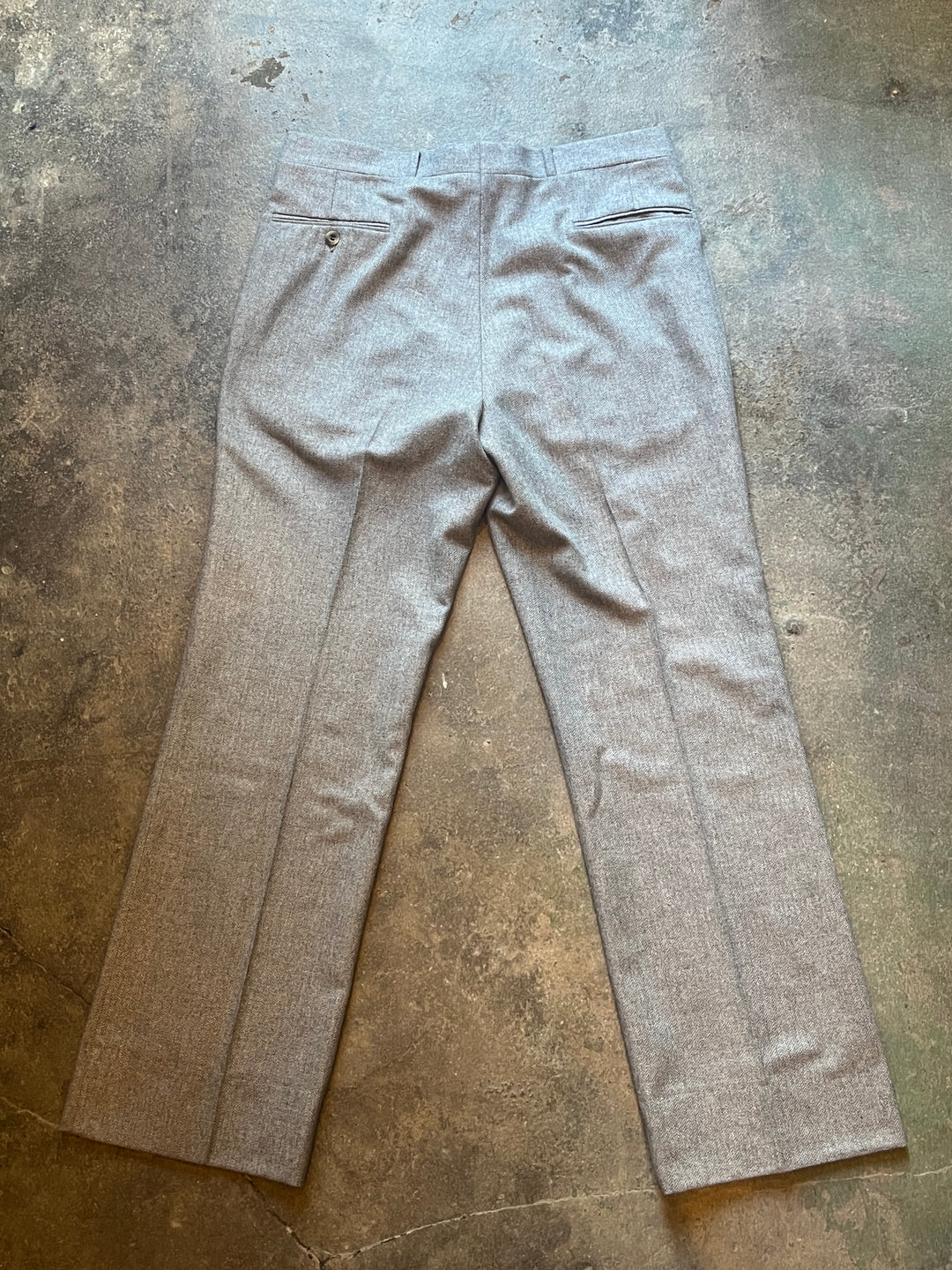 1970s gray herringbone slacks