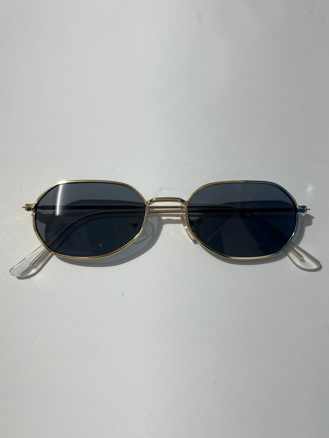 1990s dead stock octagon sunglasses gold × black