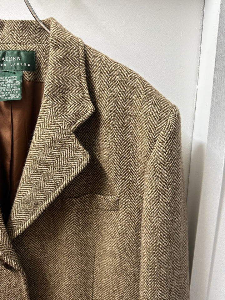 1980-90s "LAUREN RALPH LAUREN" chin strap tweed jacket