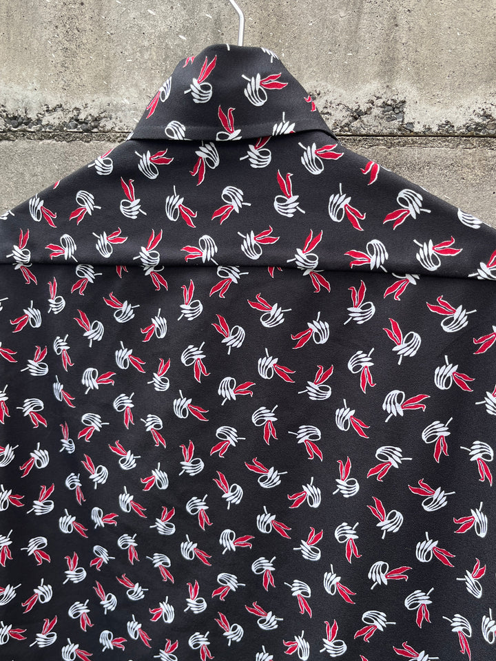 1970s abstract floral pattern shirt