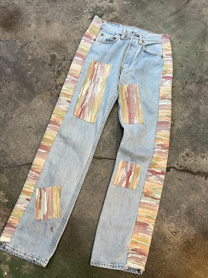 1980s "Levi's" patchwork custum denim pants