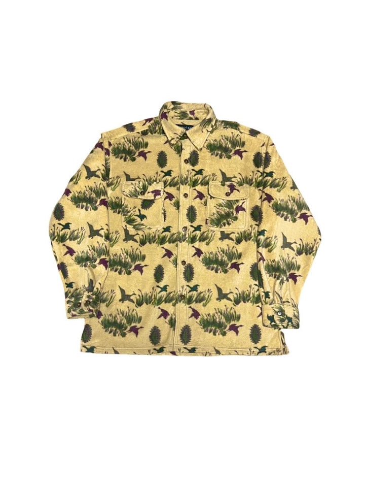 bird pattern fleece jacket