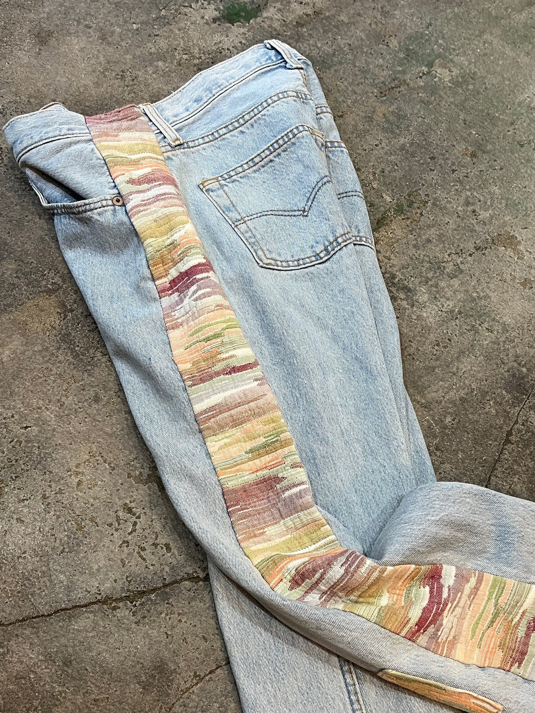 1980s "Levi's" patchwork custum denim pants