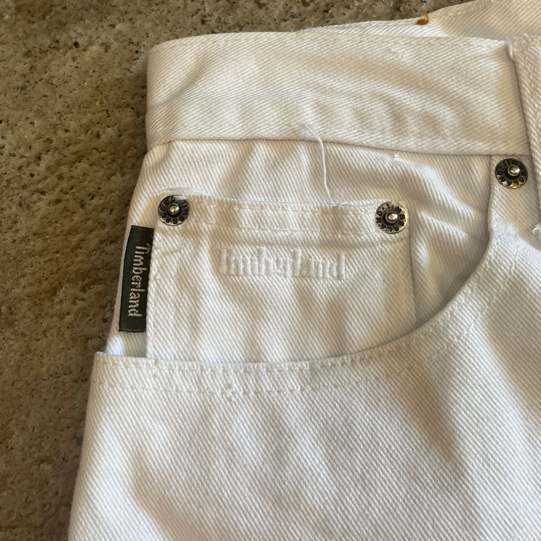 1990s "Timberland" white denim shorts