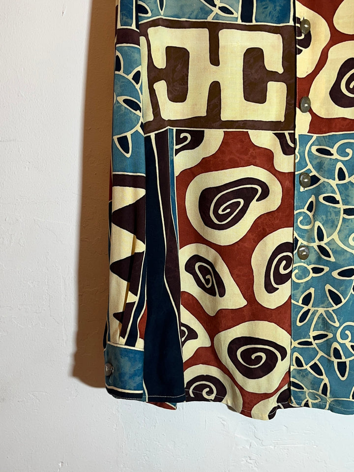 1990s abstract pattern shirt