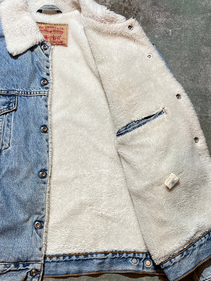 1990s USA made "Levi's" 70609 boa denim jacket