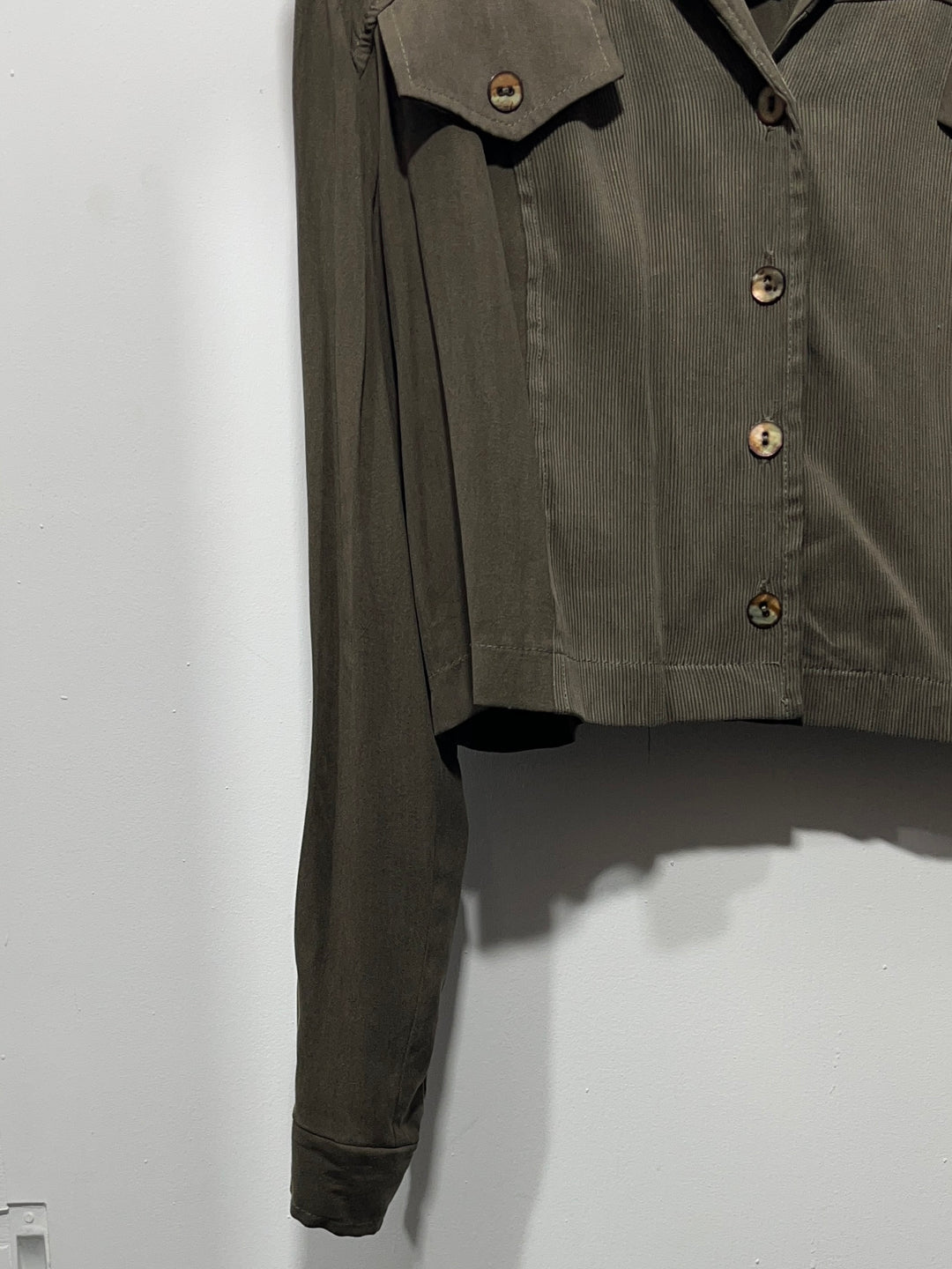 1980-90s USA made short length open collar shirt