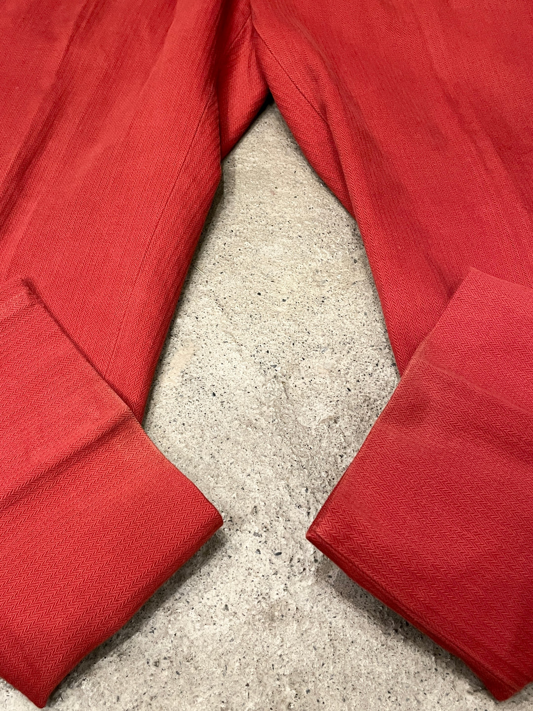 1980-90s vermilion color herringbone pants