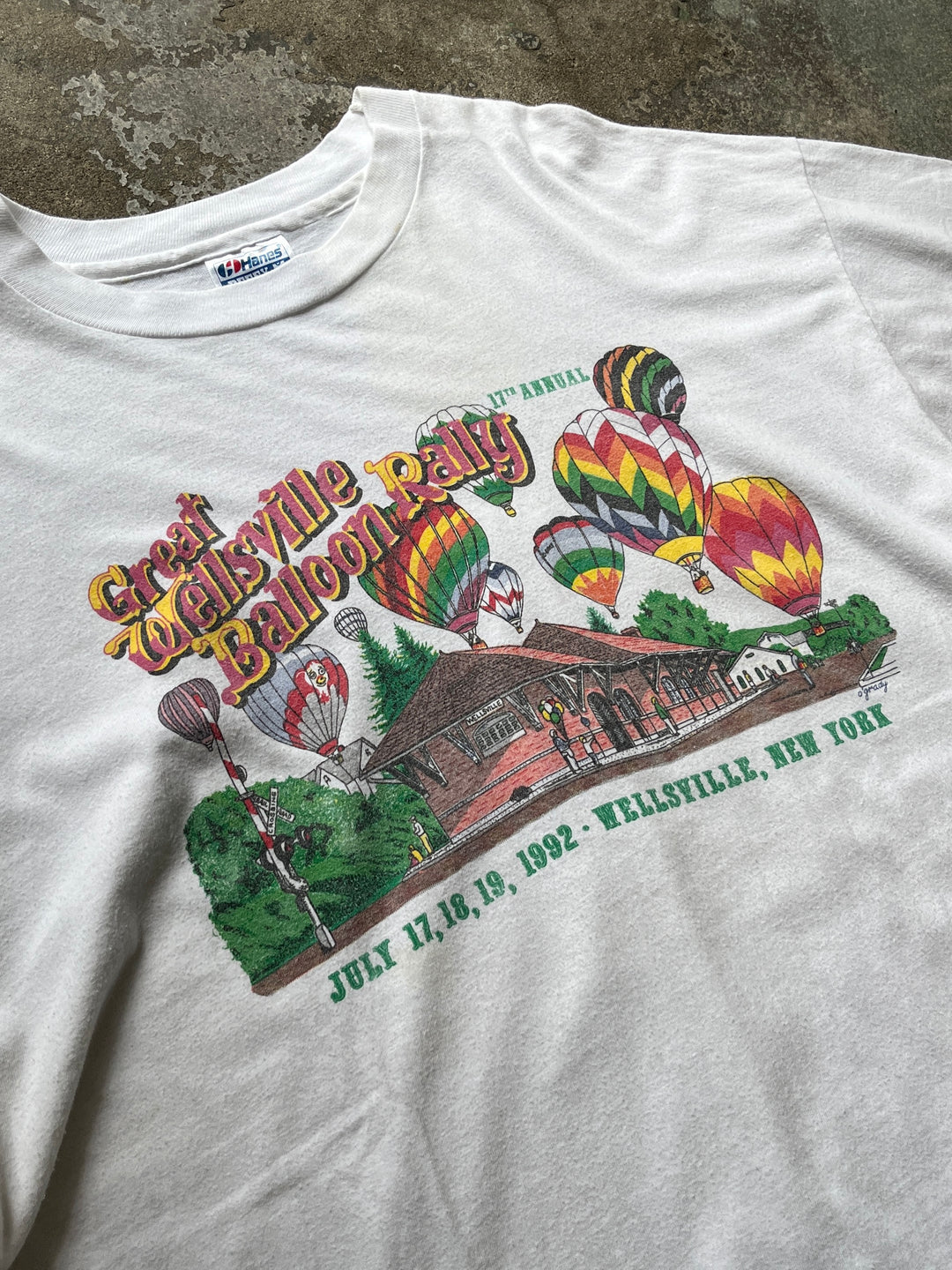 1990s USA made New York balloon graphic T-shirt
