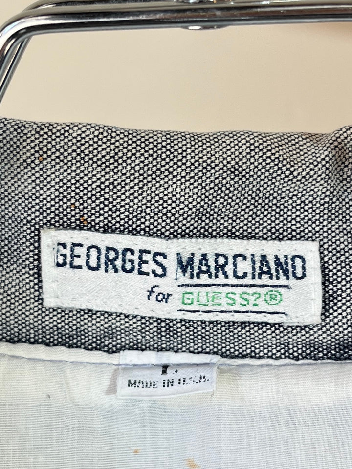 1980s "GUESS Jeans" graphic lined denim jacket
-Back to the Future Vibe-