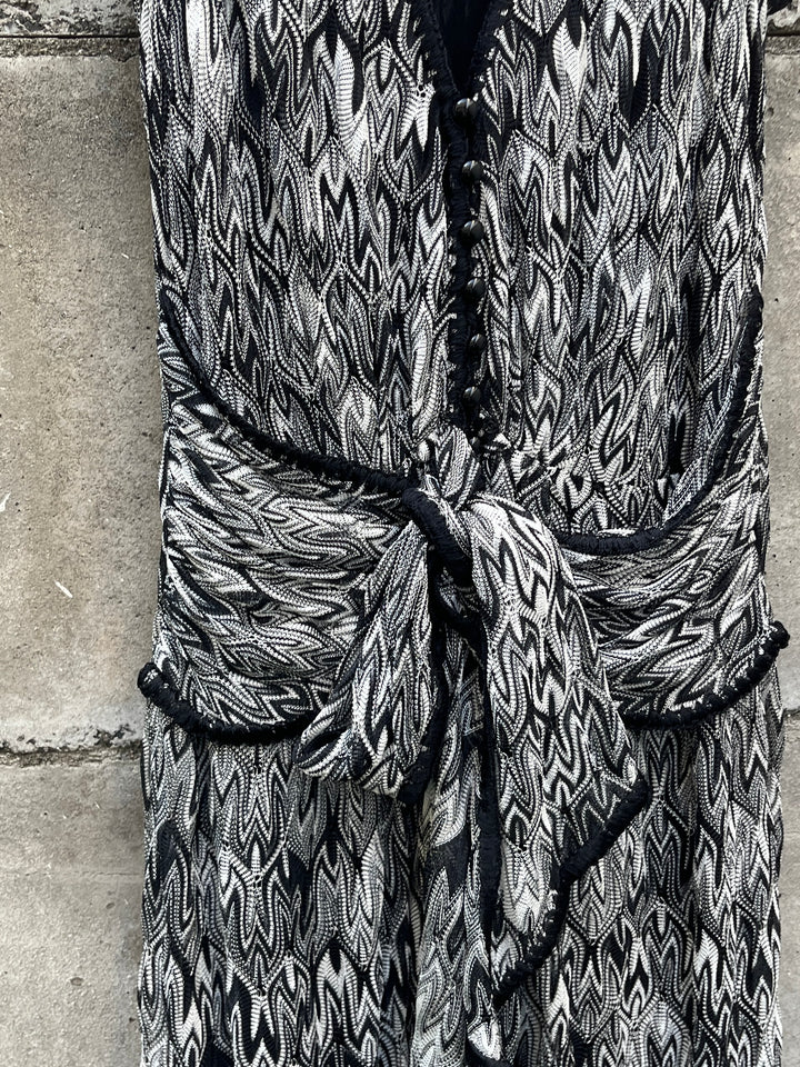 1990s ITALY made "MISSONI" monochrome flame stitch one-piece