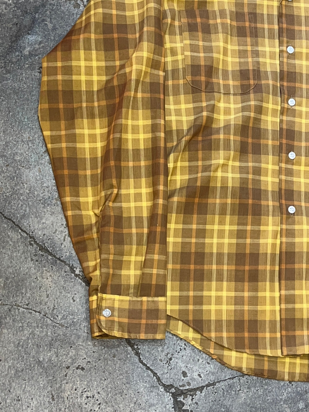 1960s "CAMPUS" brown ×yellow check shirt