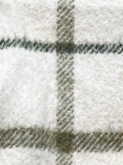 1960s ecru × olive checkered wool shirt