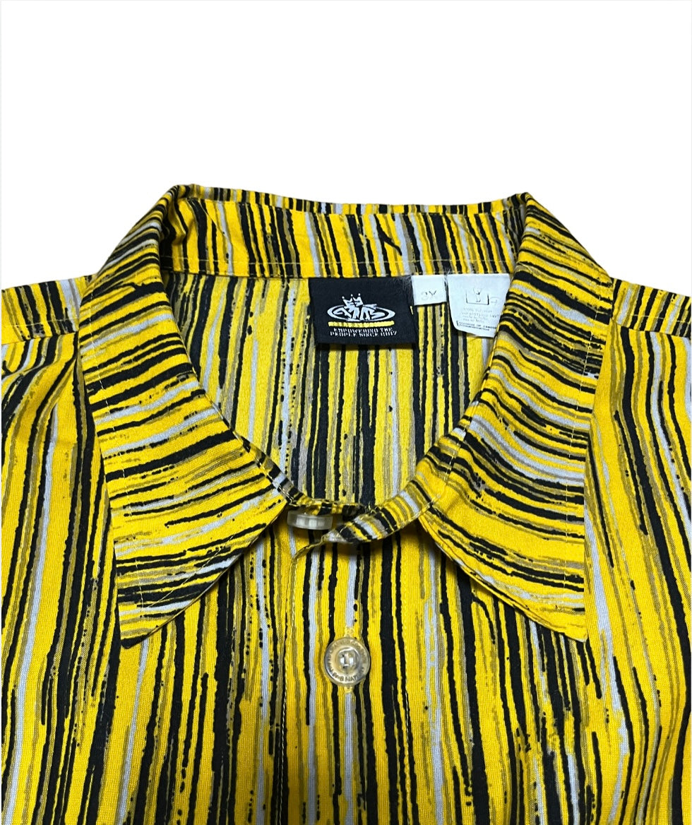 "PNB NATION" abstract pattern big shirt