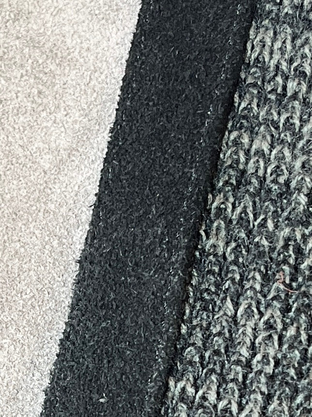 1980s "PIONEER WEAR" suede leather x knit panel jacket