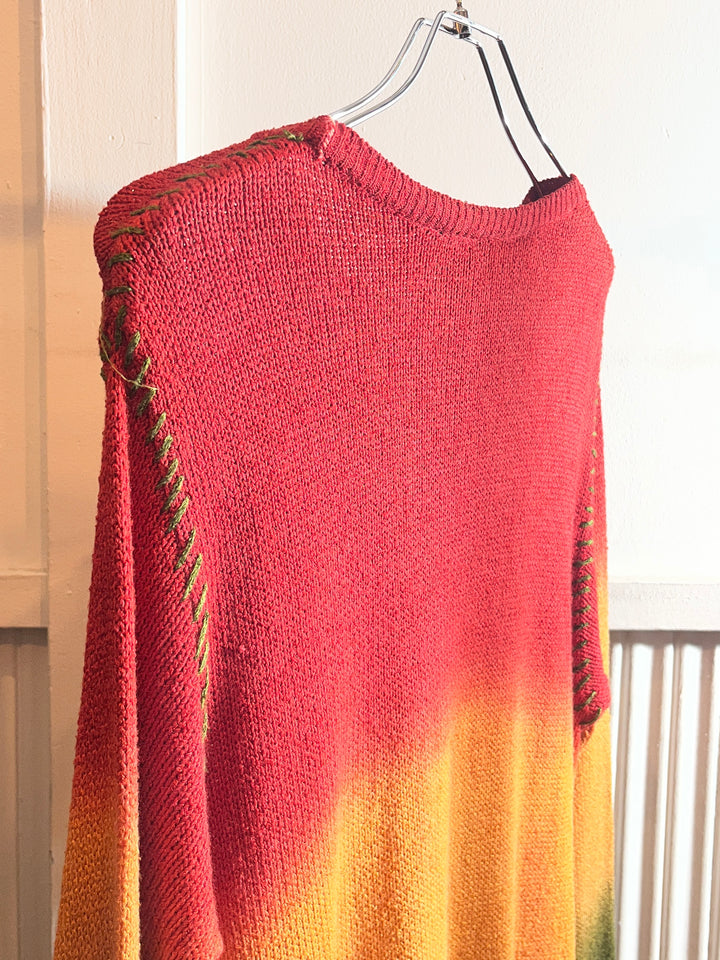 1990s rasta color gradient rayon knit