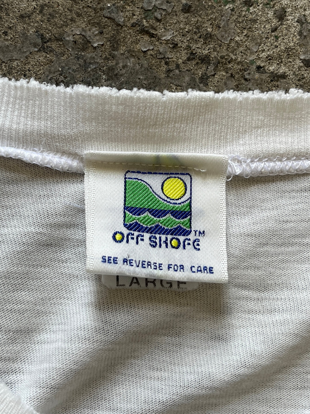 1990s "OFF SHORE" graphic T-shirt