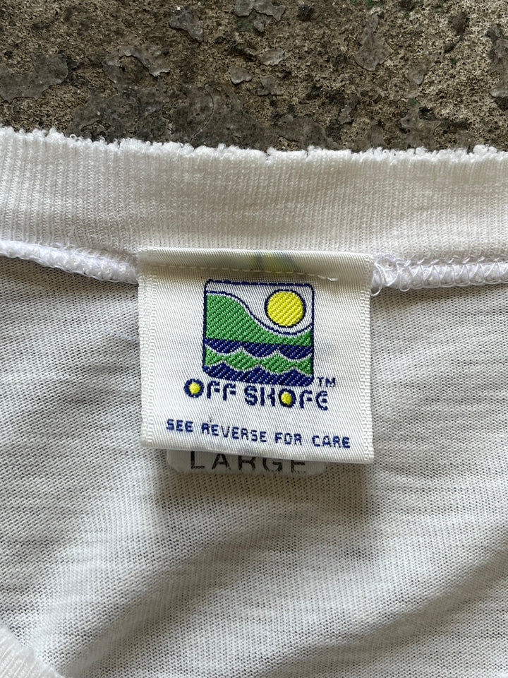 1990s "OFF SHORE" graphic T-shirt