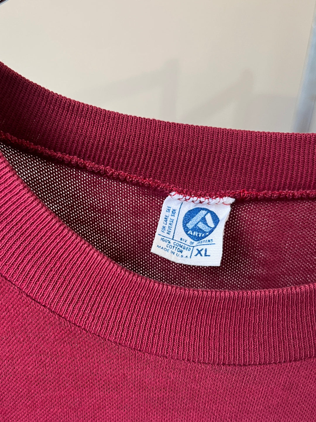 1970s burgundy numbered football T-shirt