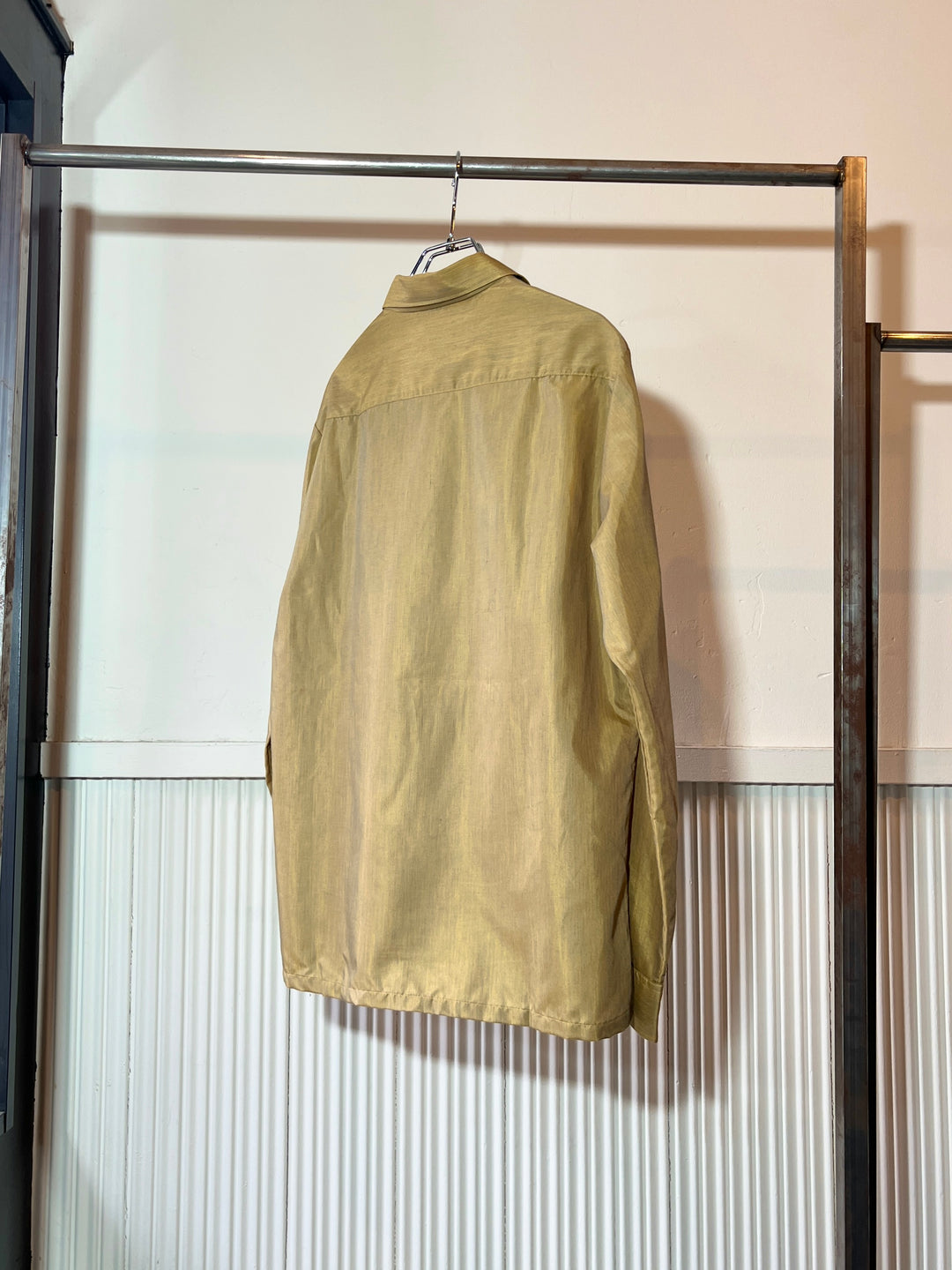 1960-70s "FRUIT OF THE LOOM" iridescent open collar shirt