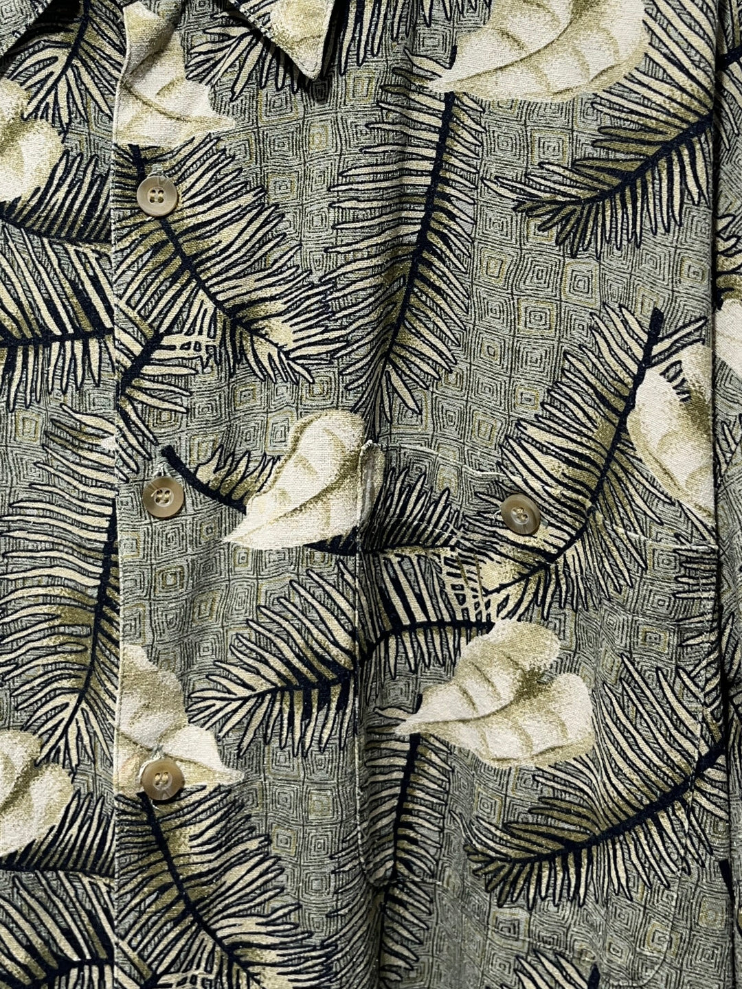 1990s leaf pattern s/s shirt