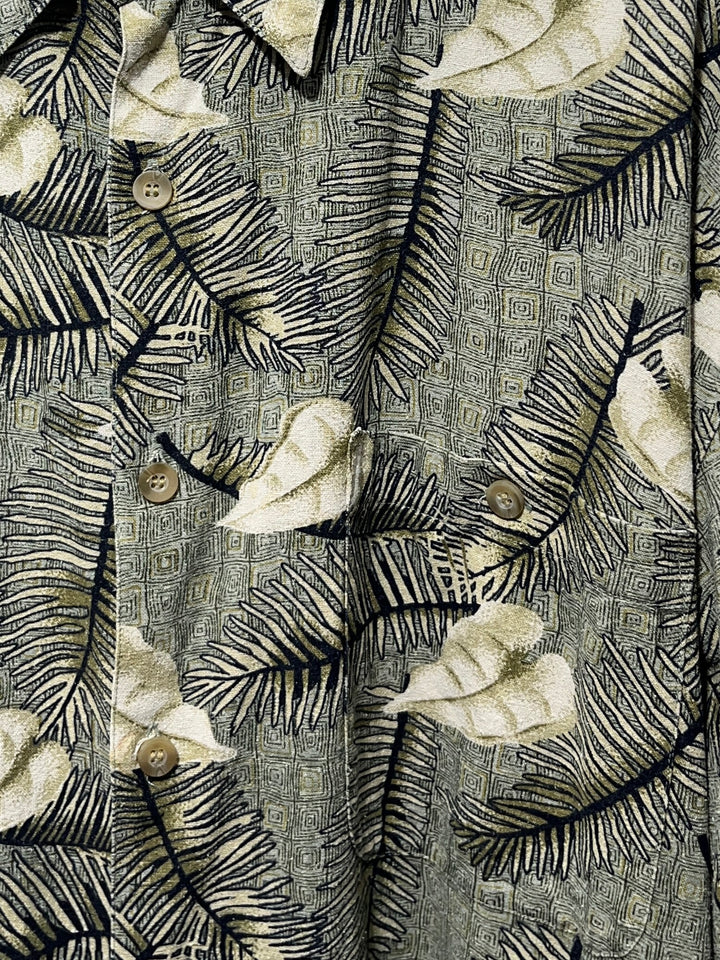 1990s leaf pattern s/s shirt