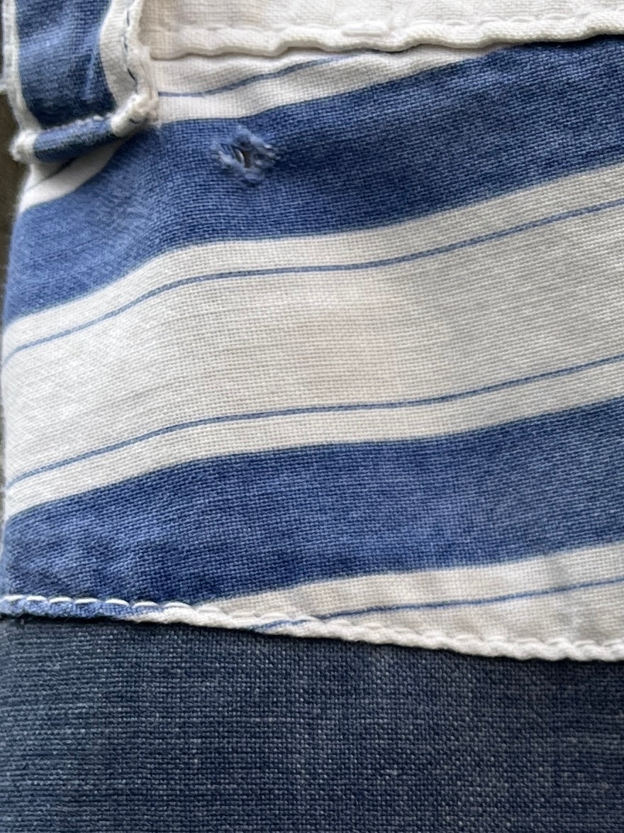 1970s marine stripe patchwork design pants