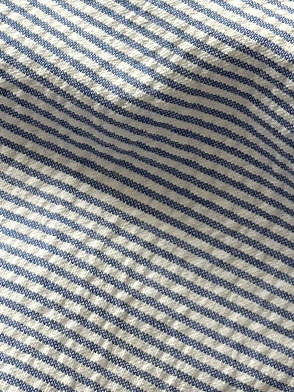 1990-00s "L.L Bean" pin stripe seersucker s/s B.D shirt