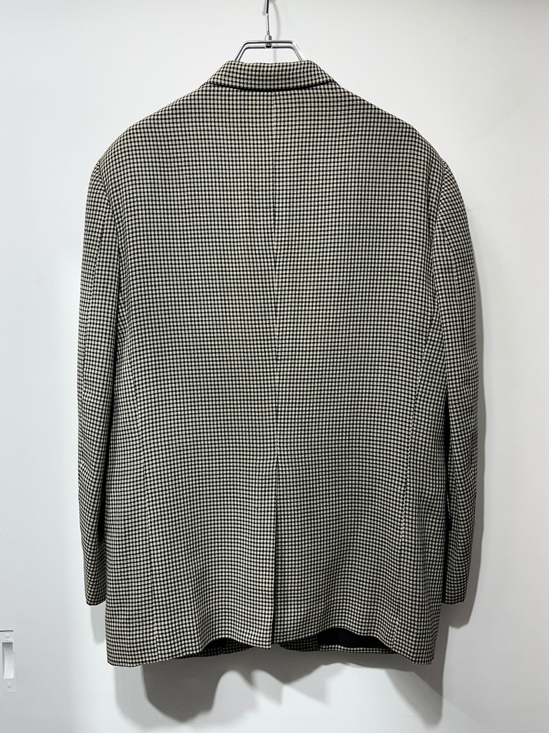 1980-90s micro checkered tailored jacket