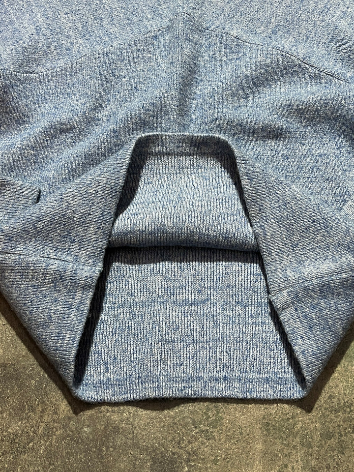 1970s blue gray switching design knit