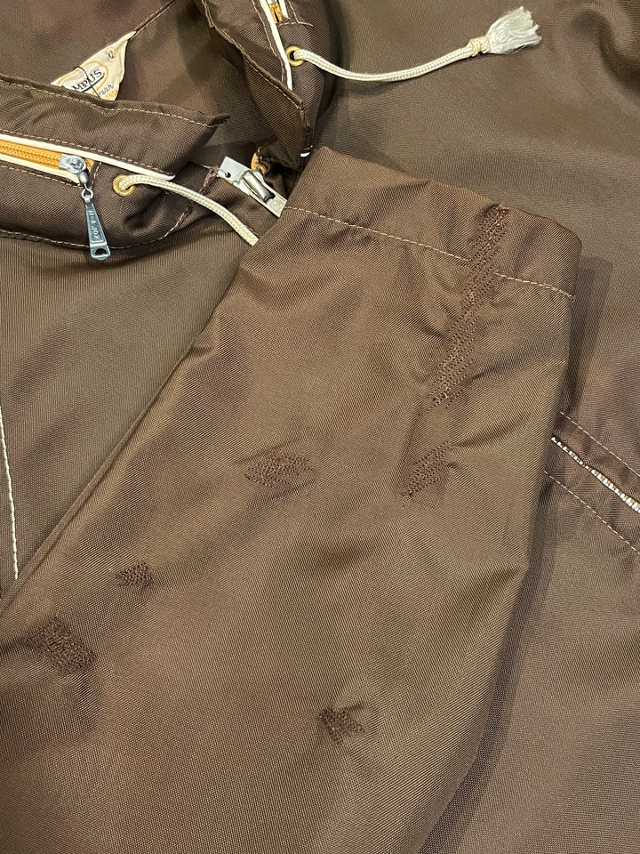 1970s "CAMPUS" brown × white stitch nylon jacket