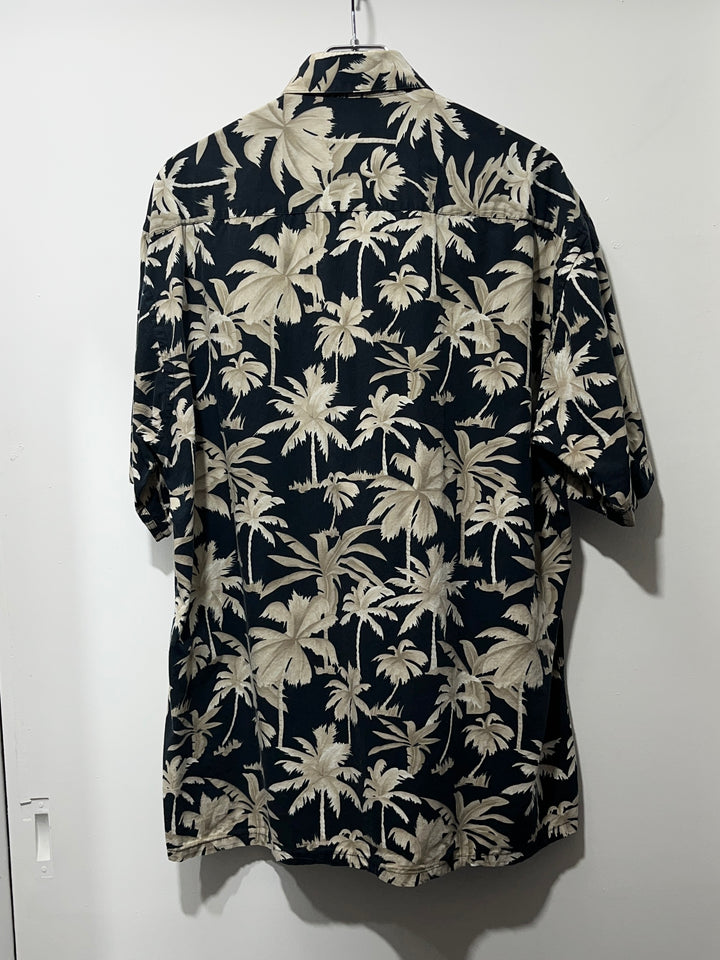 1990s "pierre cardin" palm tree print s/s shirt