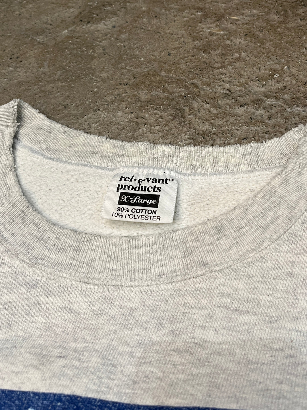 1990s USA made flag logo palody print sweatshirt