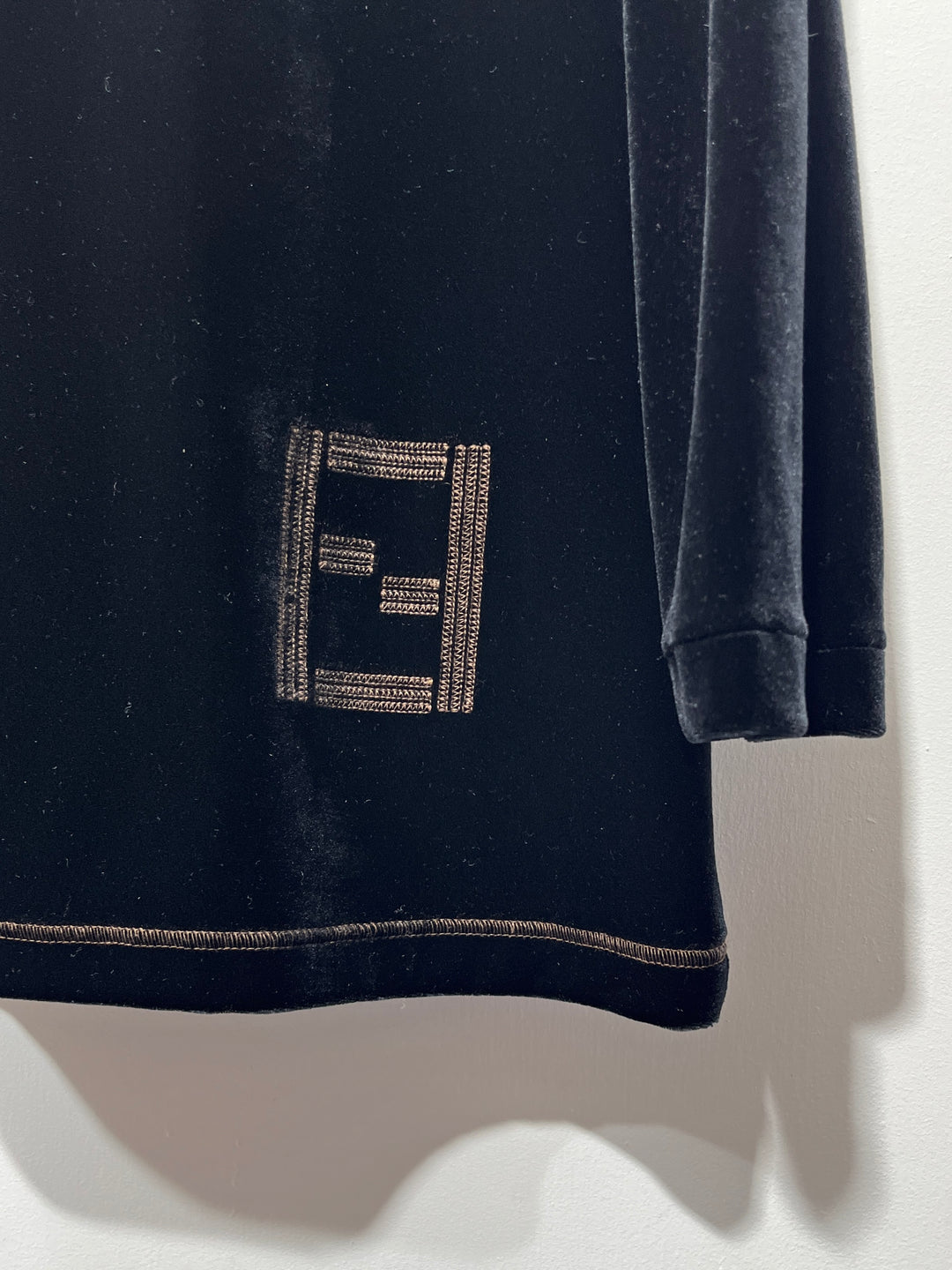 1980-90s ITALY made "FENDI" black velour tops
