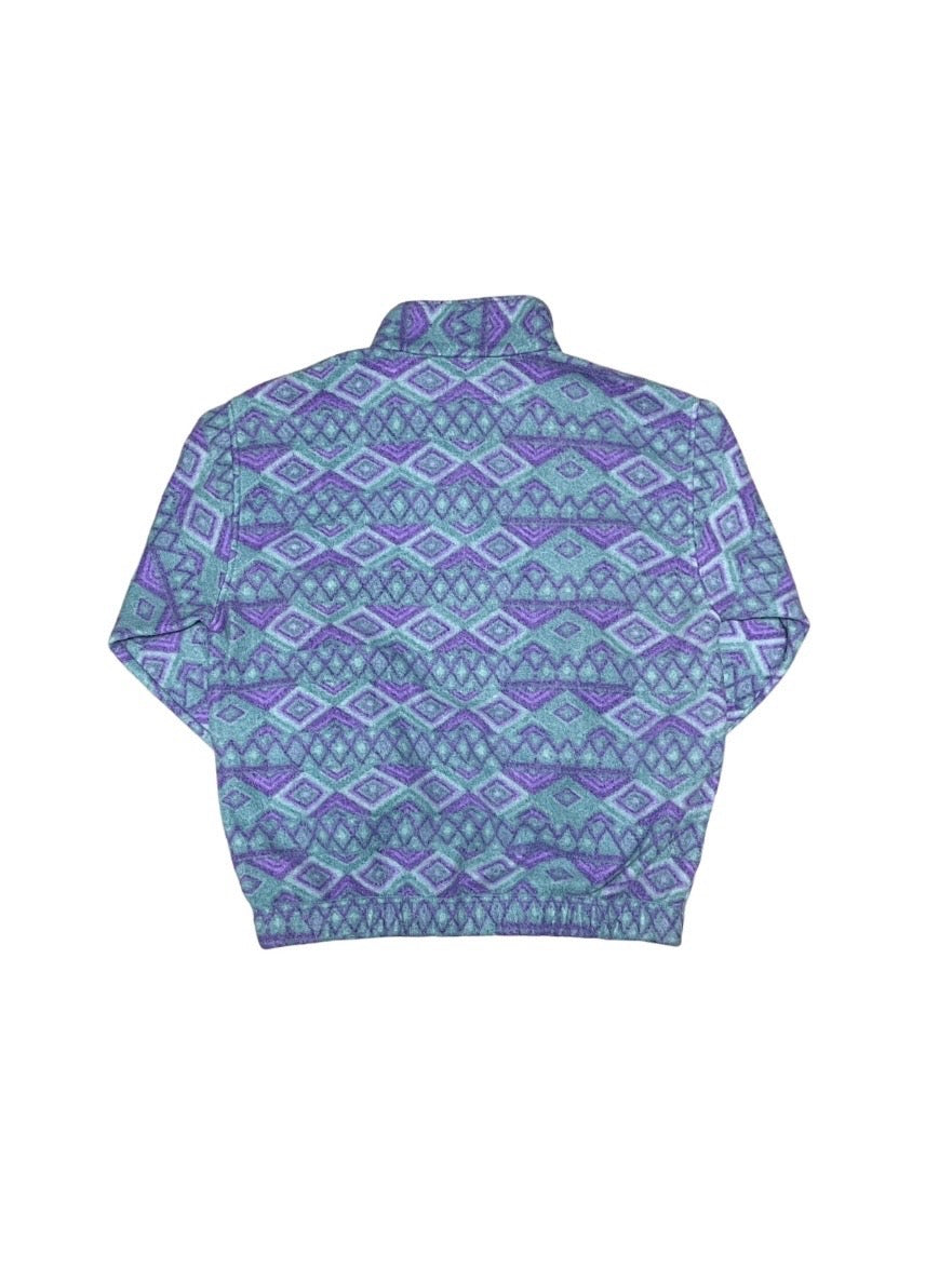 total pattern pullover fleece jacket