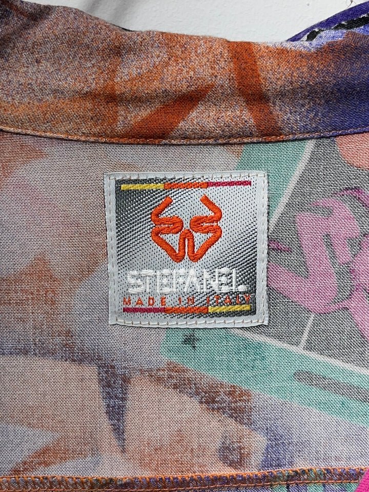 1980s ITALY made neon total pattern s/s shirt