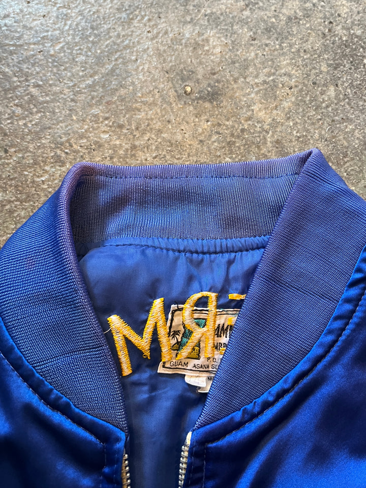 1980s blue color embroidery korean jacket