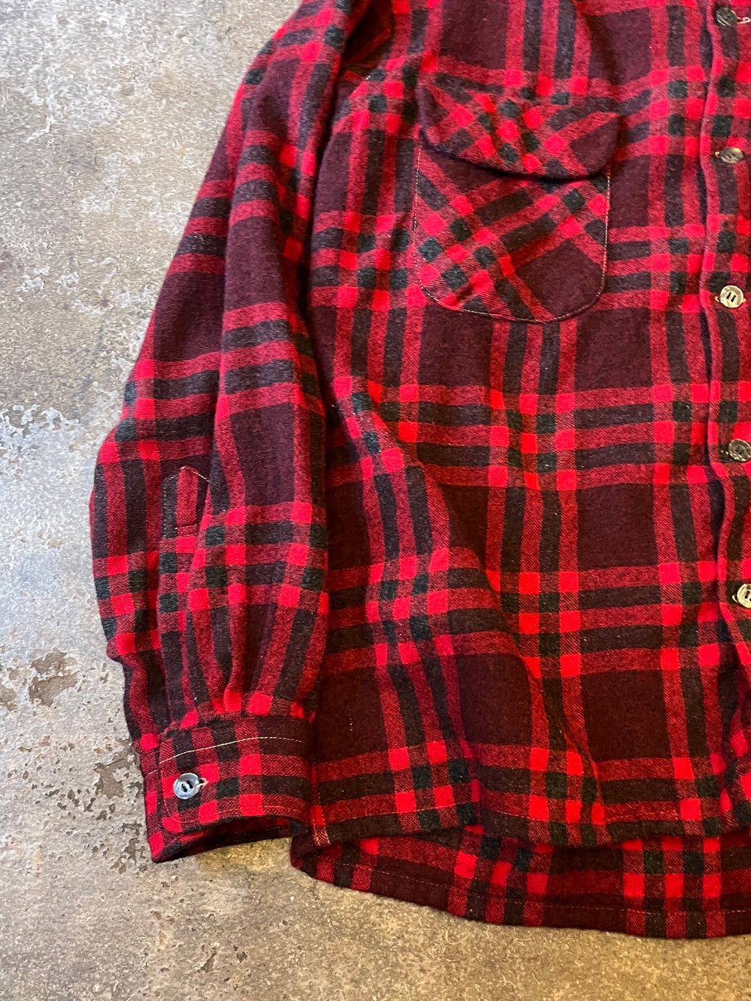 1960s red plaid board shirt